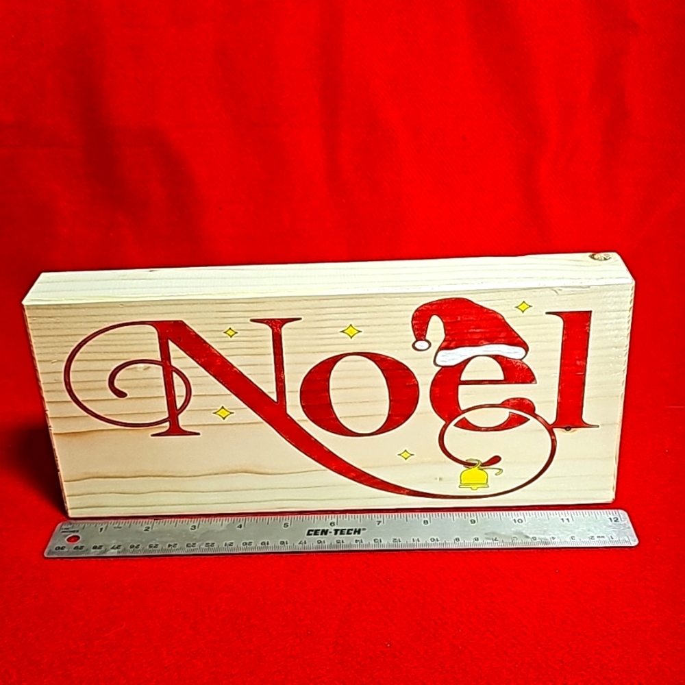 Wooden Farmhouse Christmas handpainted sign shelf sitter